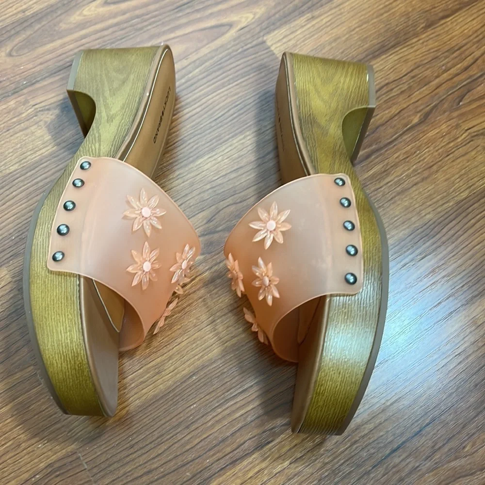 Lucky Brand Fallyn Coral Sands Matte Jelly Platform Sandals - NIB Sz 10M